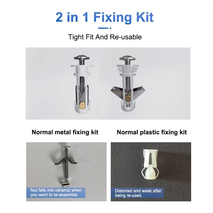 d shape toilet seat soft close top fix